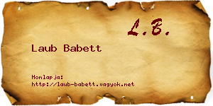 Laub Babett névjegykártya